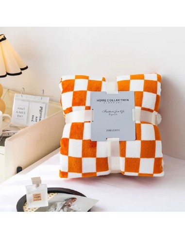 Plaid Cocooning Orange de technologie