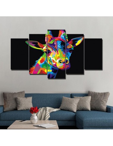 Tableau Girafe Pop Art hantent personnes