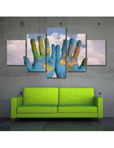 Tableau Monde dans les mains votre