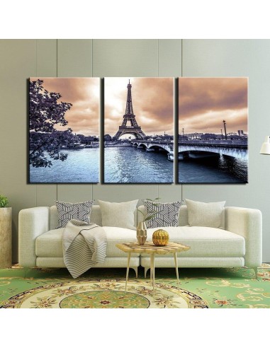 Tableau Paris, bords de Seine - Triptyque Livraison rapide