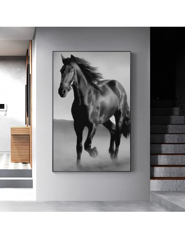 Tableau cheval noir vente chaude votre 