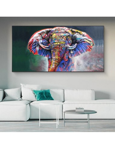 Tableau elephant multicolore Voir les baskets