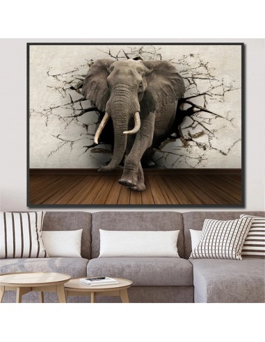 Tableau elephant 3d 50-70% off 