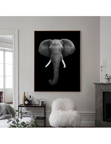 Tableau tête d'éléphant de pas cher