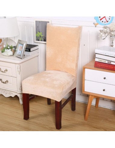 Housse de Chaise Velours Beige Pour