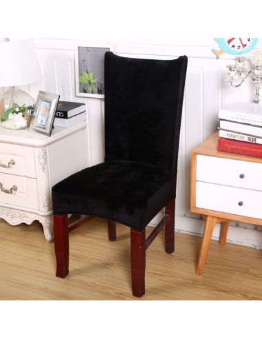 Housse de Chaise Velours Noir la chaussure