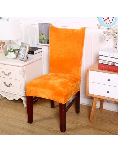 Housse de Chaise Velours Orange la chaussure