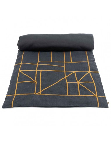 Kota linen duvet cover Black 85x200 cm - Haomy Les magasins à Paris